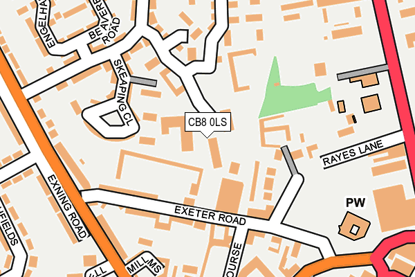 CB8 0LS map - OS OpenMap – Local (Ordnance Survey)