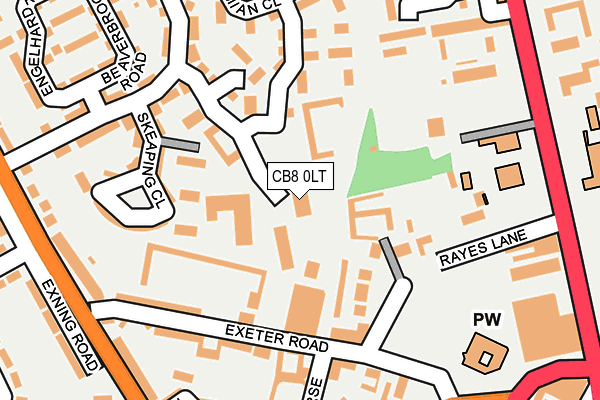 CB8 0LT map - OS OpenMap – Local (Ordnance Survey)