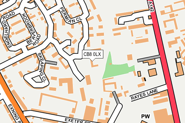 CB8 0LX map - OS OpenMap – Local (Ordnance Survey)