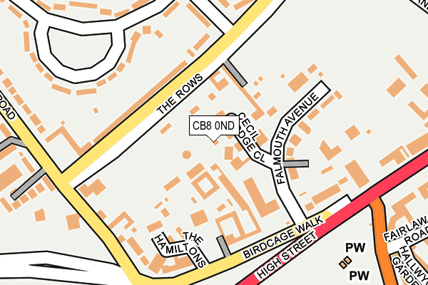 CB8 0ND map - OS OpenMap – Local (Ordnance Survey)