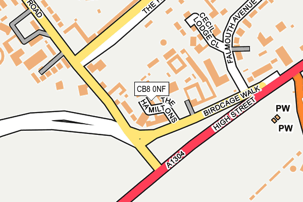 CB8 0NF map - OS OpenMap – Local (Ordnance Survey)