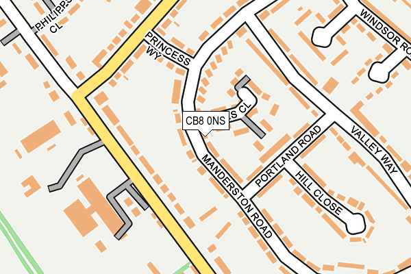 CB8 0NS map - OS OpenMap – Local (Ordnance Survey)