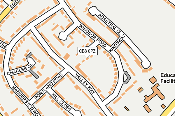CB8 0PZ map - OS OpenMap – Local (Ordnance Survey)