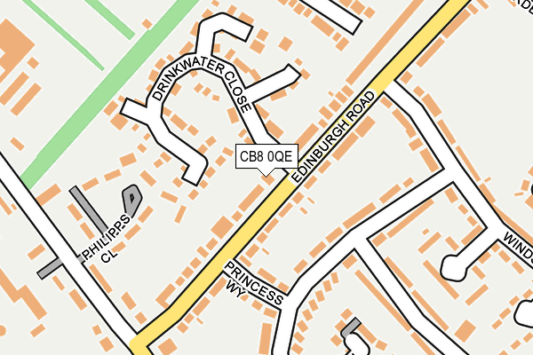 CB8 0QE map - OS OpenMap – Local (Ordnance Survey)