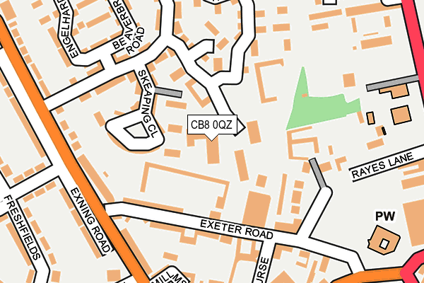 CB8 0QZ map - OS OpenMap – Local (Ordnance Survey)