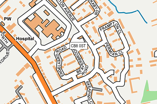 CB8 0ST map - OS OpenMap – Local (Ordnance Survey)