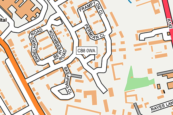 CB8 0WA map - OS OpenMap – Local (Ordnance Survey)