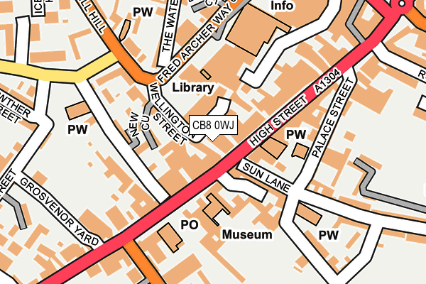 CB8 0WJ map - OS OpenMap – Local (Ordnance Survey)