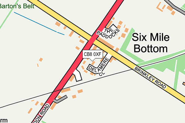 CB8 0XF map - OS OpenMap – Local (Ordnance Survey)