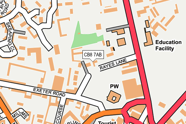 CB8 7AB map - OS OpenMap – Local (Ordnance Survey)