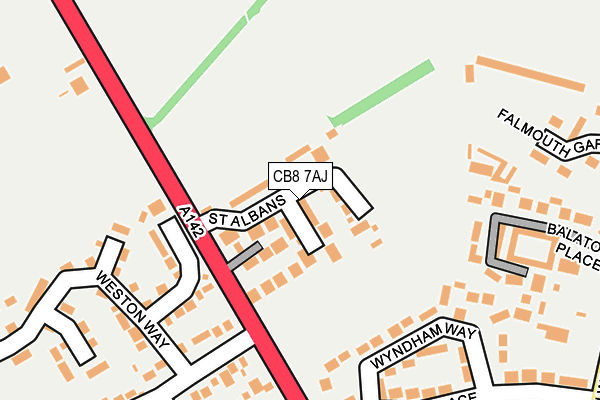 CB8 7AJ map - OS OpenMap – Local (Ordnance Survey)