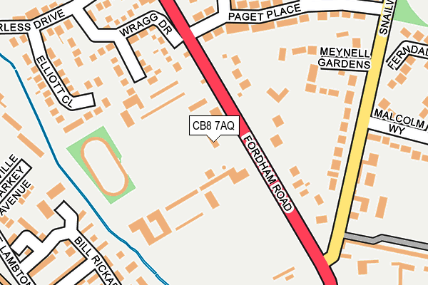 CB8 7AQ map - OS OpenMap – Local (Ordnance Survey)