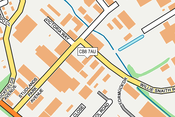 CB8 7AU map - OS OpenMap – Local (Ordnance Survey)