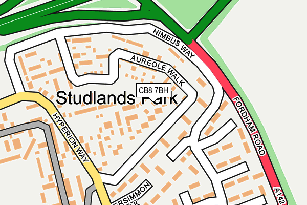 CB8 7BH map - OS OpenMap – Local (Ordnance Survey)