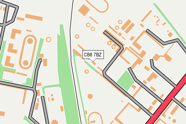 CB8 7BZ map - OS OpenMap – Local (Ordnance Survey)