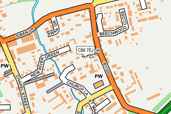 CB8 7EJ map - OS OpenMap – Local (Ordnance Survey)