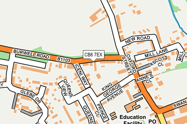 CB8 7EX map - OS OpenMap – Local (Ordnance Survey)