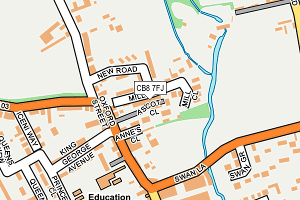 CB8 7FJ map - OS OpenMap – Local (Ordnance Survey)