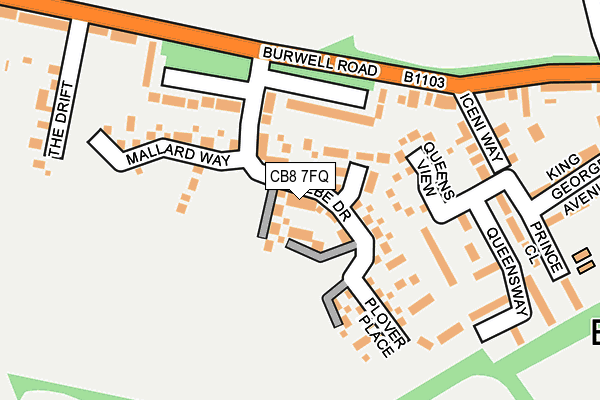 CB8 7FQ map - OS OpenMap – Local (Ordnance Survey)