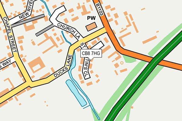 CB8 7HG map - OS OpenMap – Local (Ordnance Survey)