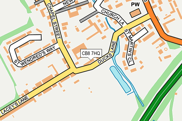 CB8 7HQ map - OS OpenMap – Local (Ordnance Survey)