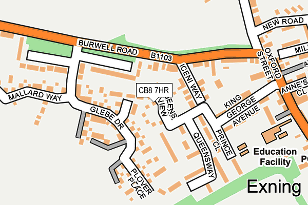 CB8 7HR map - OS OpenMap – Local (Ordnance Survey)
