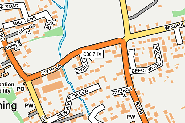 CB8 7HX map - OS OpenMap – Local (Ordnance Survey)