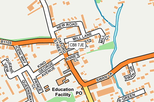 CB8 7JE map - OS OpenMap – Local (Ordnance Survey)