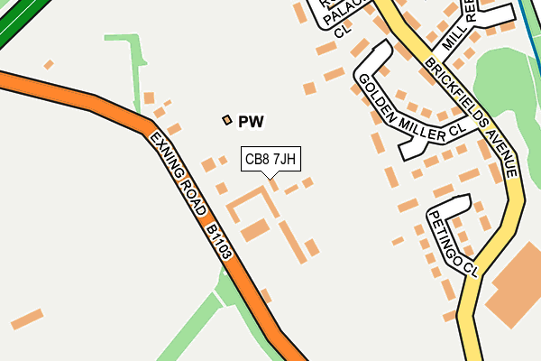 CB8 7JH map - OS OpenMap – Local (Ordnance Survey)