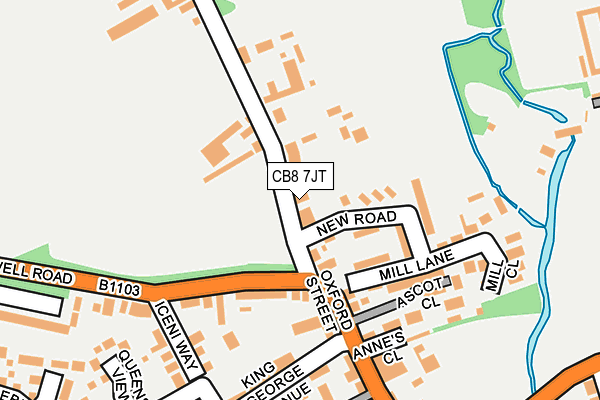 CB8 7JT map - OS OpenMap – Local (Ordnance Survey)