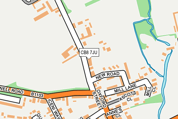 CB8 7JU map - OS OpenMap – Local (Ordnance Survey)
