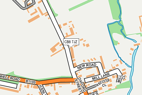 CB8 7JZ map - OS OpenMap – Local (Ordnance Survey)