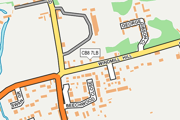 CB8 7LB map - OS OpenMap – Local (Ordnance Survey)