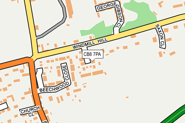 CB8 7PA map - OS OpenMap – Local (Ordnance Survey)