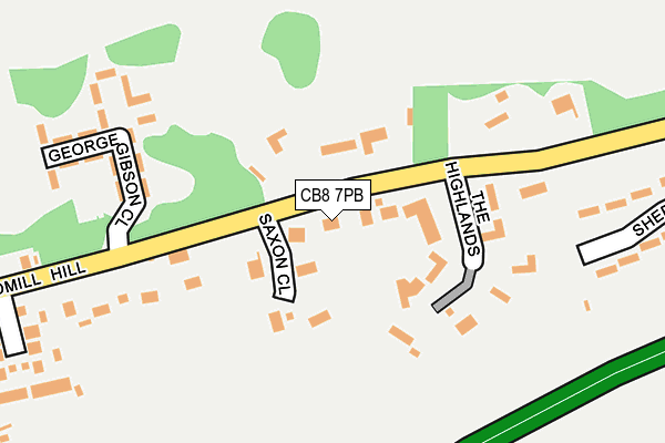 CB8 7PB map - OS OpenMap – Local (Ordnance Survey)