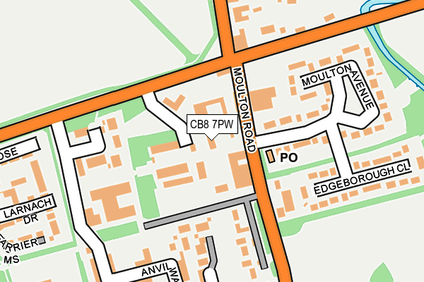 CB8 7PW map - OS OpenMap – Local (Ordnance Survey)