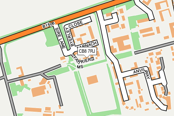 CB8 7RJ map - OS OpenMap – Local (Ordnance Survey)