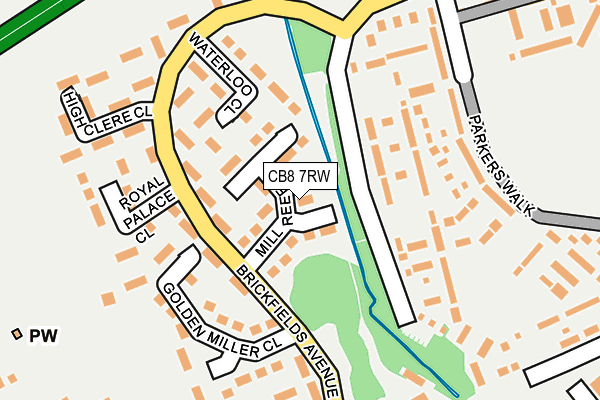 CB8 7RW map - OS OpenMap – Local (Ordnance Survey)