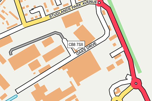 CB8 7SX map - OS OpenMap – Local (Ordnance Survey)