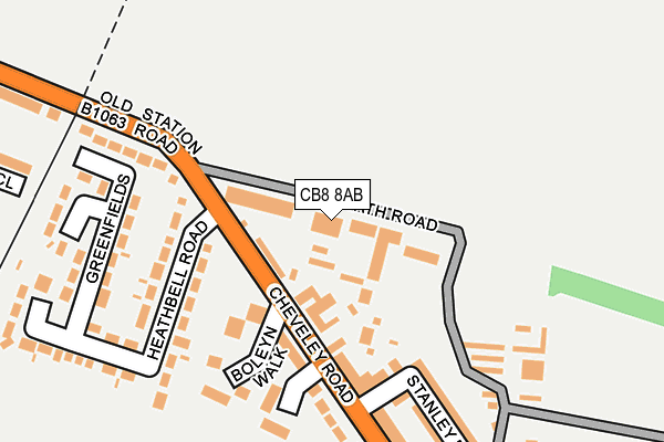 CB8 8AB map - OS OpenMap – Local (Ordnance Survey)