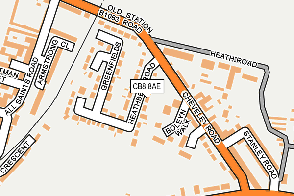 CB8 8AE map - OS OpenMap – Local (Ordnance Survey)