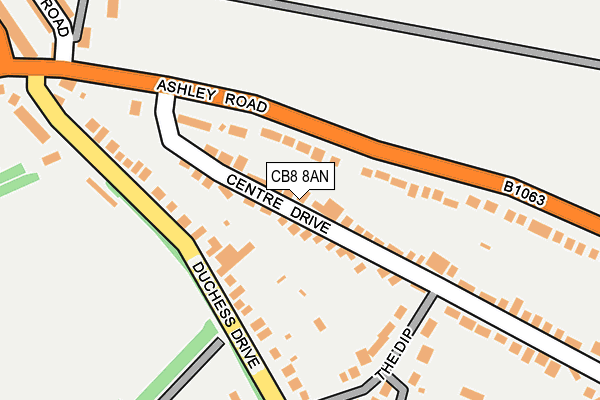 CB8 8AN map - OS OpenMap – Local (Ordnance Survey)