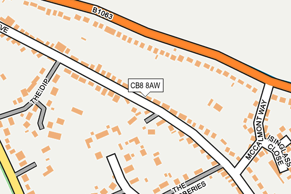CB8 8AW map - OS OpenMap – Local (Ordnance Survey)