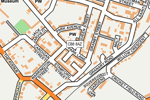 CB8 8AZ map - OS OpenMap – Local (Ordnance Survey)