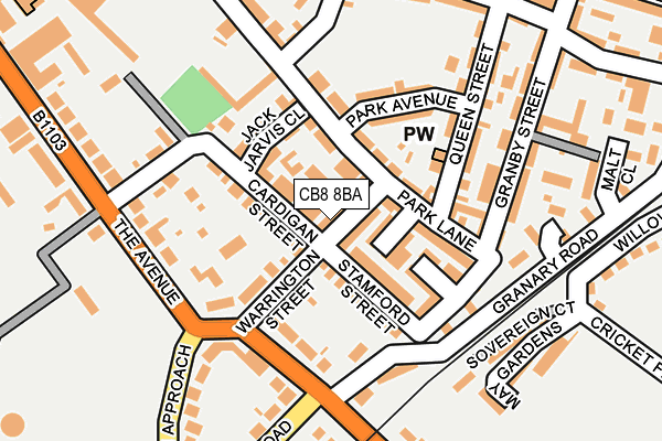 CB8 8BA map - OS OpenMap – Local (Ordnance Survey)