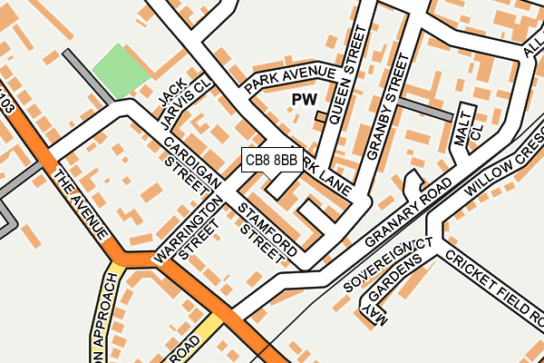 CB8 8BB map - OS OpenMap – Local (Ordnance Survey)
