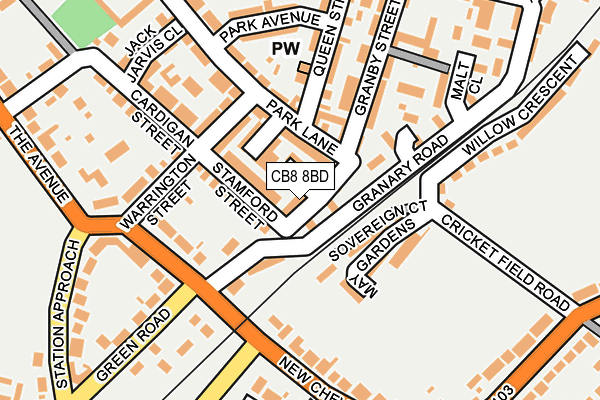 CB8 8BD map - OS OpenMap – Local (Ordnance Survey)