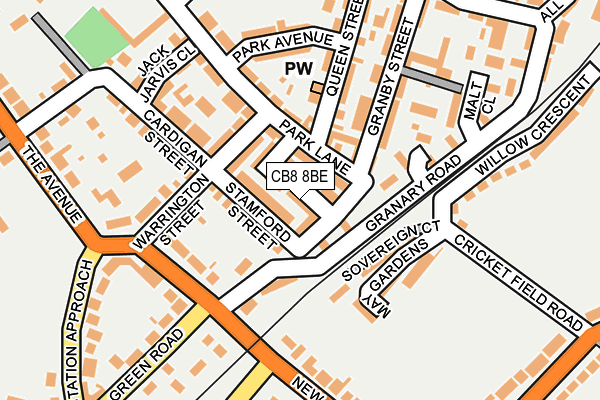 CB8 8BE map - OS OpenMap – Local (Ordnance Survey)