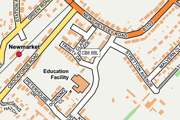 CB8 8BL map - OS OpenMap – Local (Ordnance Survey)