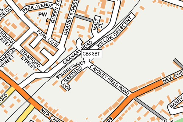 CB8 8BT map - OS OpenMap – Local (Ordnance Survey)
